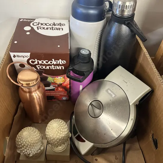 Chocolate Fountain, Thermos, Breville Waffle Maker Etc