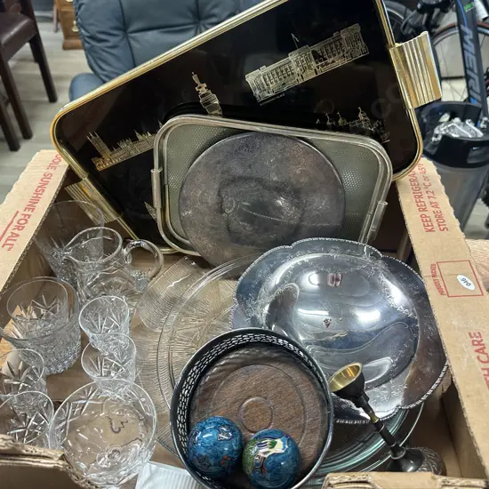 Selection Of Crystal, Silverware Etc