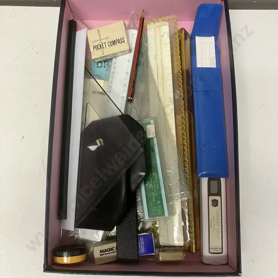 Box Lot Pilot Slide Rule (Japan), Rulers, Stationery Items Etc