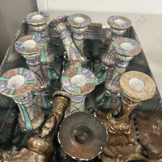 Oriental Themed Candle Stick Holders Assorted x12 H18cm.