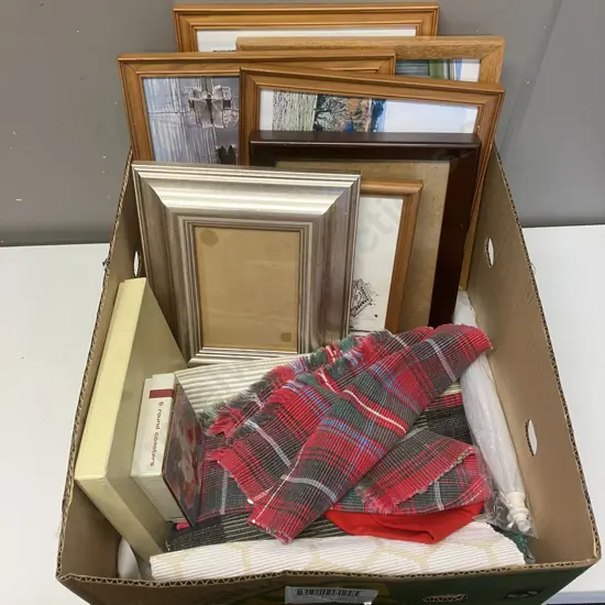 Box Lot Picture Frames, Placemats Etc