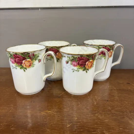 Royal Albert Old Country Roses Mugs x 4