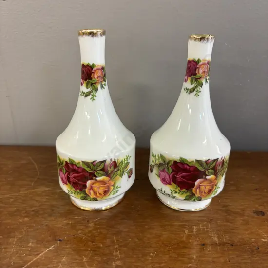 Royal Albert Old Country Roses Bottle Vases x 2