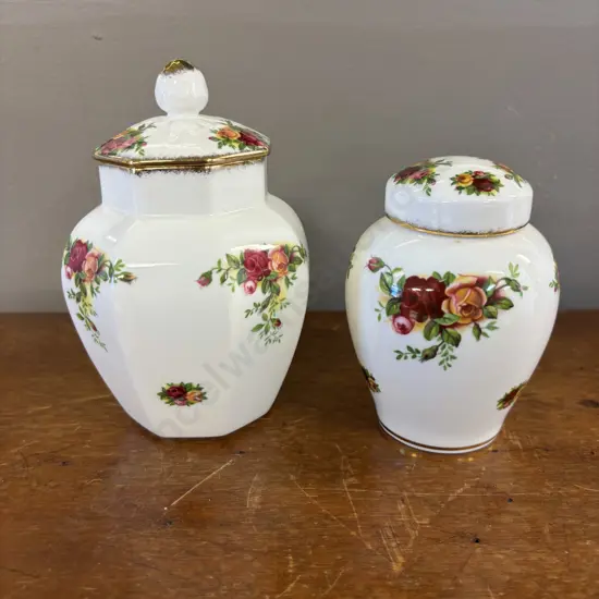 Royal Albert Old Country Roses Ginger Jars x 2