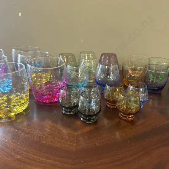 Selection Of Mid Century Multi Coloured Glasses