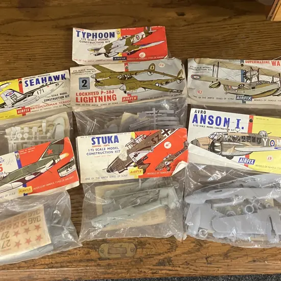 Vintage Airfix 1/72 Scale Model Kits x 7 In Hanging Bags