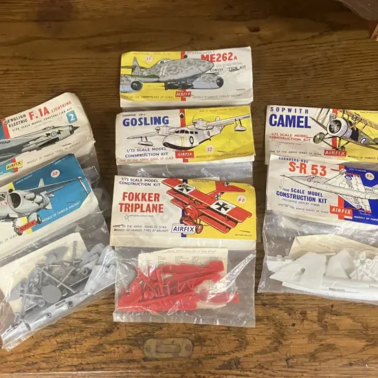 Vintage Airfix 1/72 Scale Model Kits x 7 In Hanging Bags