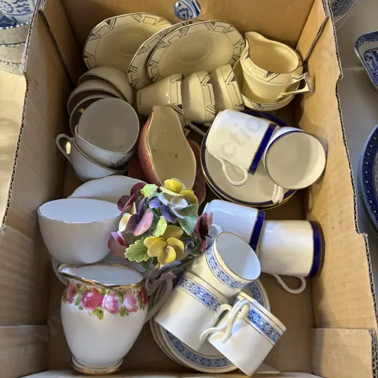 Box lot of assorted Collectable teaware incl demitasse etc