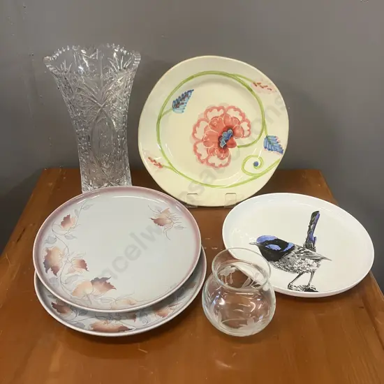 Assorted Plates - Denby, French Country & Maxwell Williams, Crystal & Glass Vases