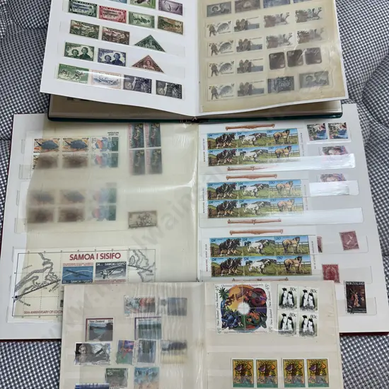 Fly Eagle Stamp Albums With Over 200 Assorted Stamps Etc