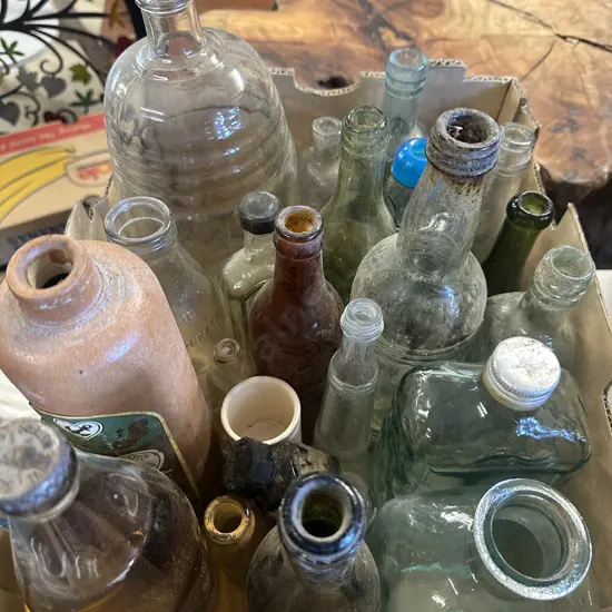 Box Lot Of Vintage Bottles