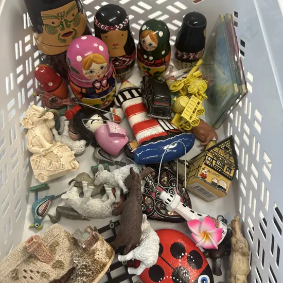 Vintage Ornaments, Animals, Liliput Water Mill, Miniature House Alsace Etc