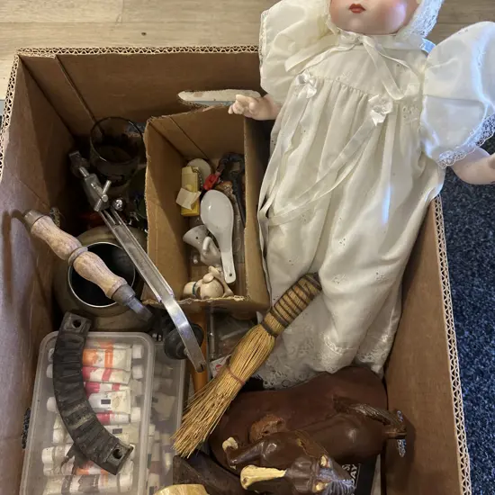 Assorted Vintage Items Including Doll, Paints Etc