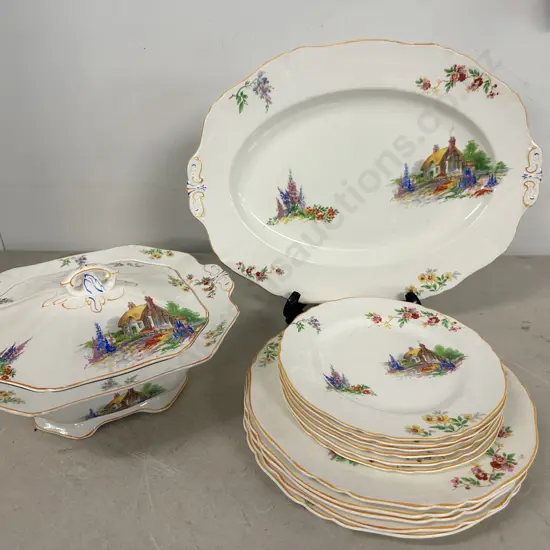 Alfred Meakin 'Harmony Shape' China Items Including Lidded Vege Dish, Platter Etc