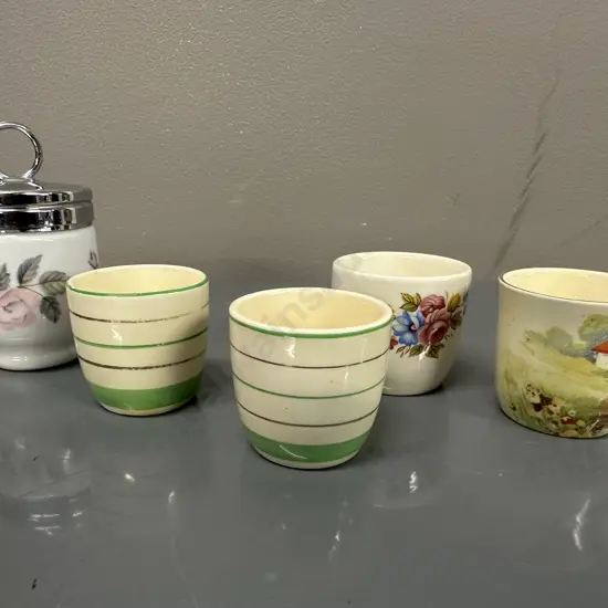 Selection of Egg Cups & Royal Worcester Coddler