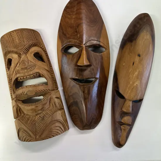 Vintage Wooden Face Masks