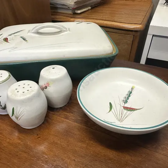 Selection of Denby Wheat Pattern Items