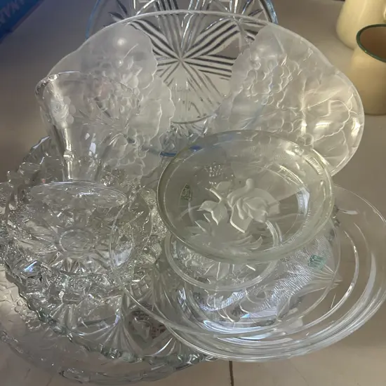Assorted Vintage Crystal & Glassware