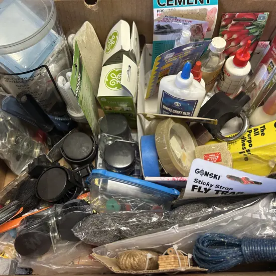 Box Lot Assorted Hardware Items