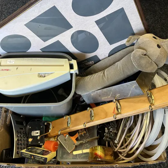 Box Lot, Coat Rack, Shredder, Stationery Etc