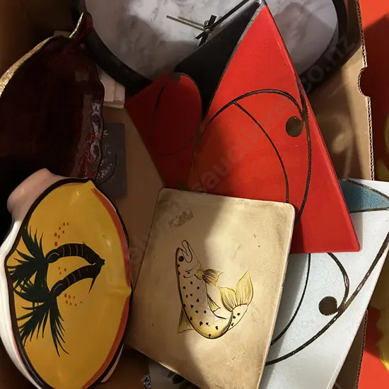 Assorted Platters, Serving Plates & Clock