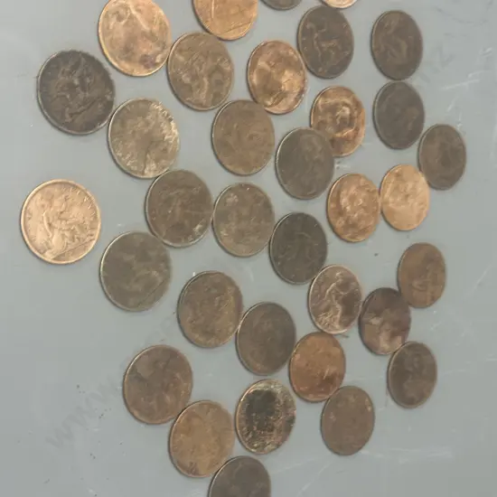 Selection Of Antique One Pennies Dated 1860,1873, Etc