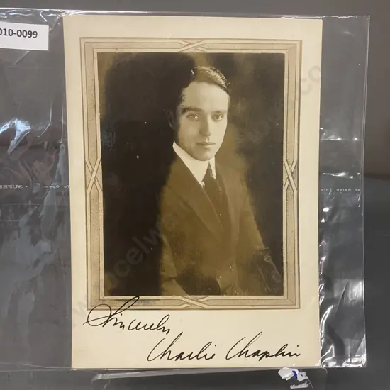 Charlie Chaplin Autographed 18 x 13cm Photo
