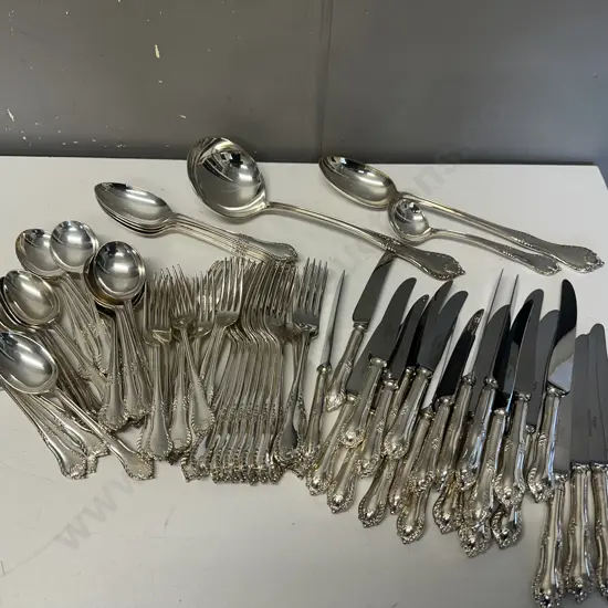 Sheffield James Dixon & Sons 12 Place Setting Cutlery Set Including Ladles Serving Spoons Etc
