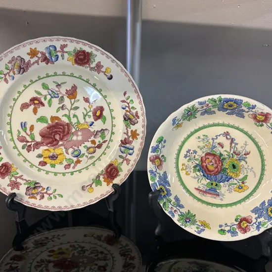 Antique Masons Ironstone Regency Pattern Plate & Strathmore Bowl