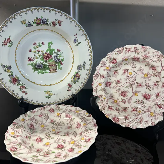 Copeland Rosebud Chintz Bowls x2 & Spode Peplow Bowl