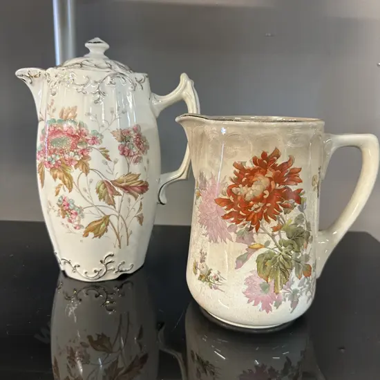 Antique Royal Doulton Jug #050881 & Avon Coffee Pot