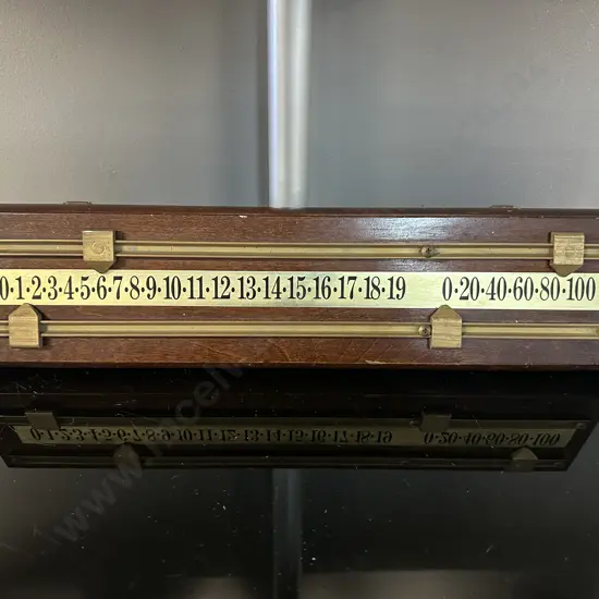 Vintage Oak Wood & Brass Snooker Score Board