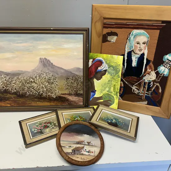 Selection of Vintage Artwork, Signed Oils, Tapestry Etc