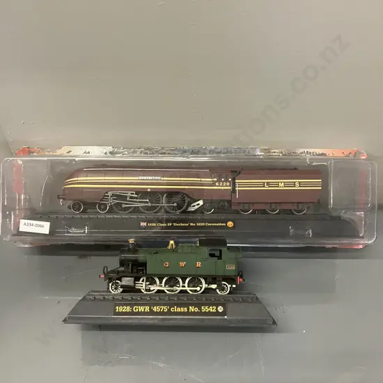 1928 GWR '4575' Class No.5542 & 1938 Class 8P 'Duchess' No.6220 Coronation Locomotives - 1:76 Scale Static Models