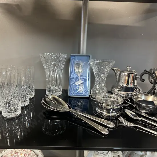 Assorted Crystal & Silverware Items