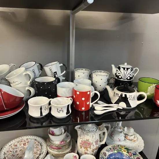 Selection Of Coffee & Teaware Items Including Kate Reed, Pacific NZ Etc