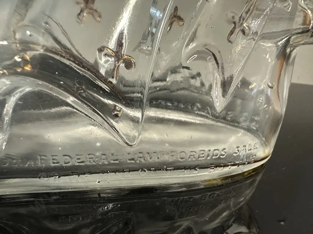 Vintage Castagnon Knight On Horse Glass Decanter Originally Used For Armagnac Brandy H28cm. Image 1++
