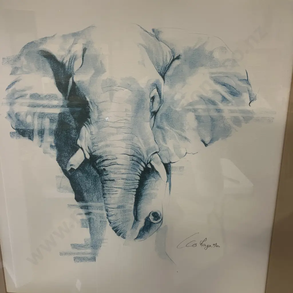Leo Meyer Signed & Numbered Elephant Art Print - 448 / 850. 74 x 59cm Image 1++