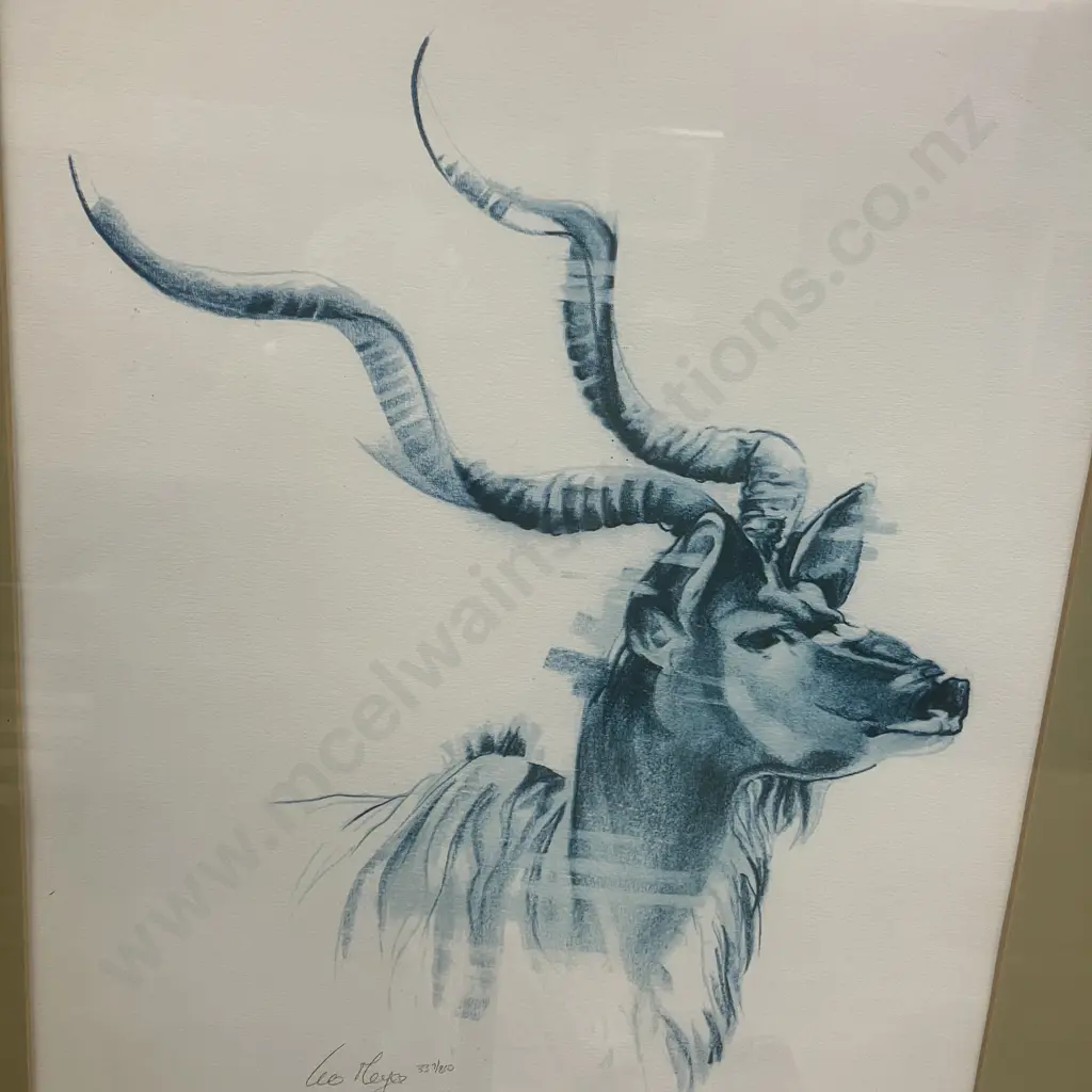 Leo Meyer Signed & Numbered Kudu Art Print - 337 / 850. 74 x 59cm Image 1++