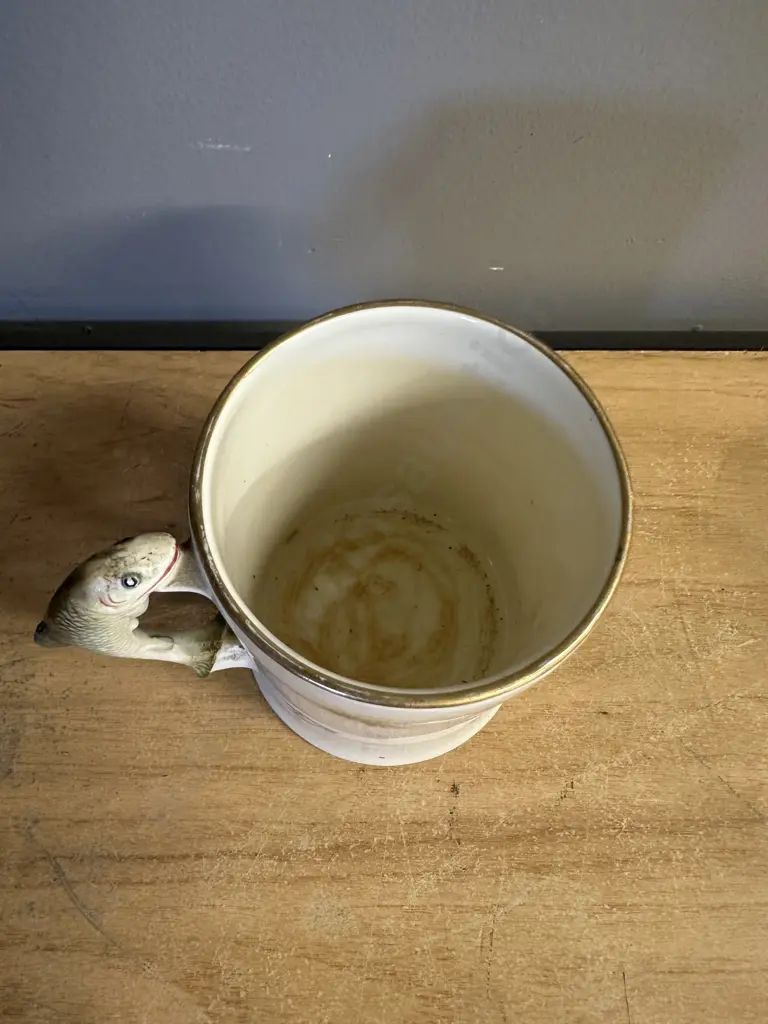 Mid Century Sandland Ware One Pint Fishing Tankcard  Image 1++