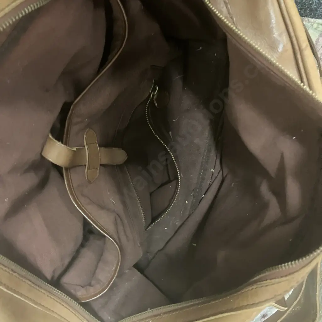 Vintage Polo Ralph Lauren Mens Brown Leather Satchel Messenger Bag Image 1++