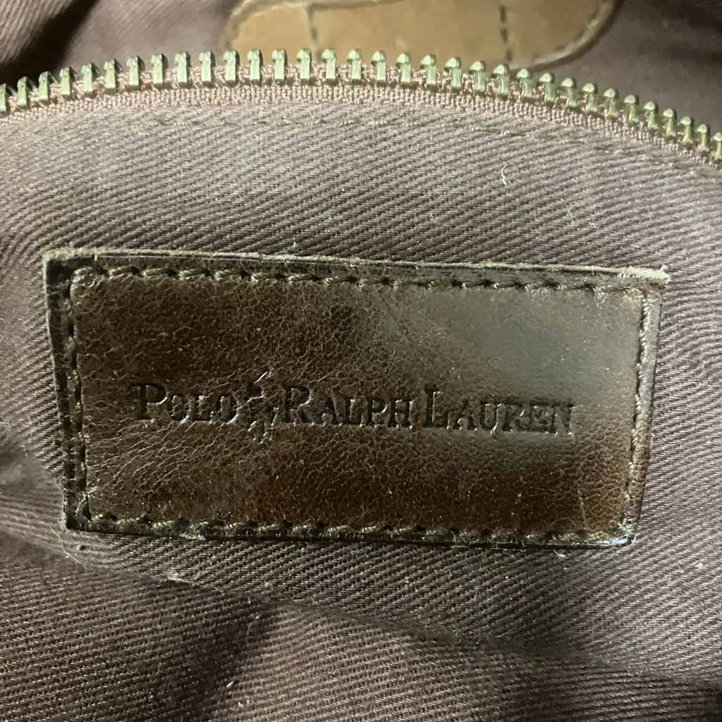 Vintage Polo Ralph Lauren Mens Brown Leather Satchel Messenger Bag Image 1++