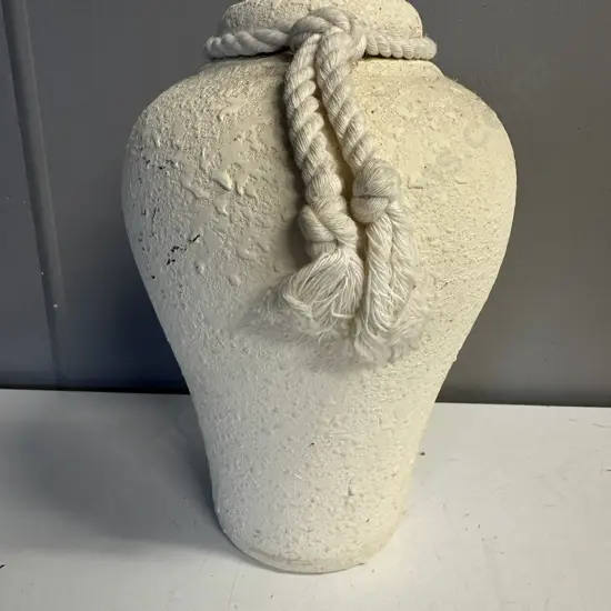 Micasa Ceramics Cream Rope Detail Vase H29cm.