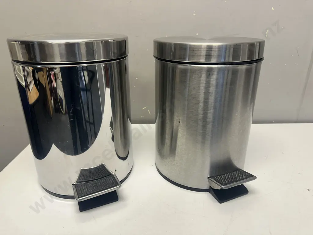 Stainless Steel Pedal Bins x2 Image 1++