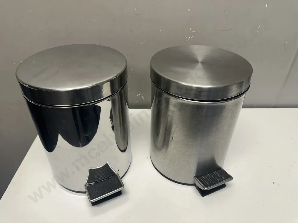 Stainless Steel Pedal Bins x2 Image 1++