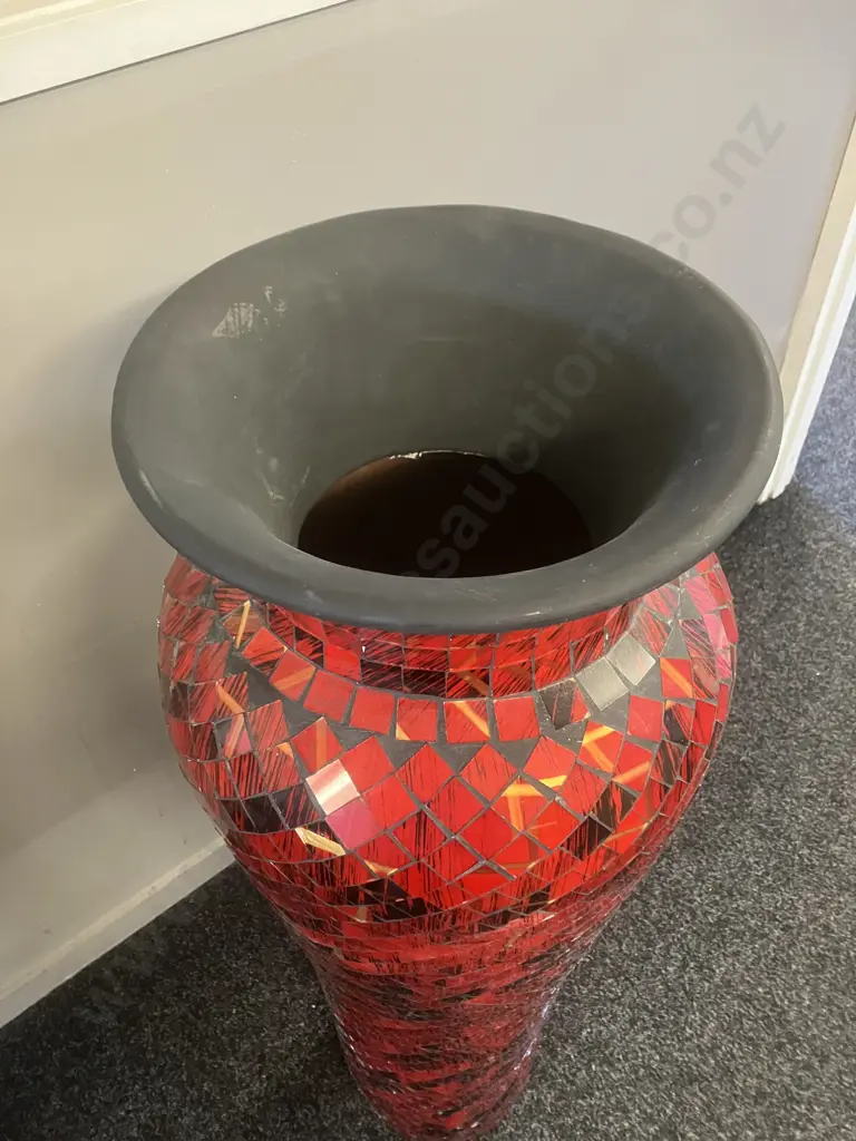 Tall Red Mosaic Urn. 99 cm Image 1++