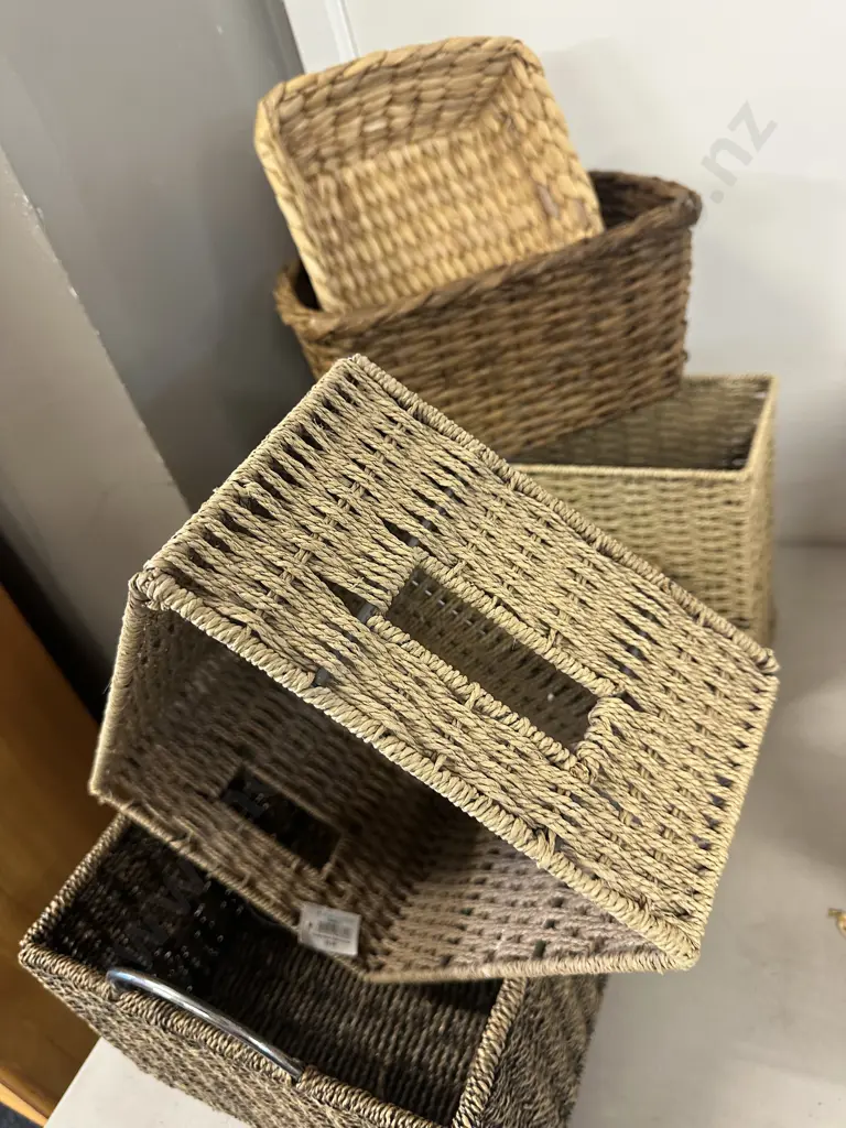 Assorted Storage Baskets Including Hyacinth  Image 1++