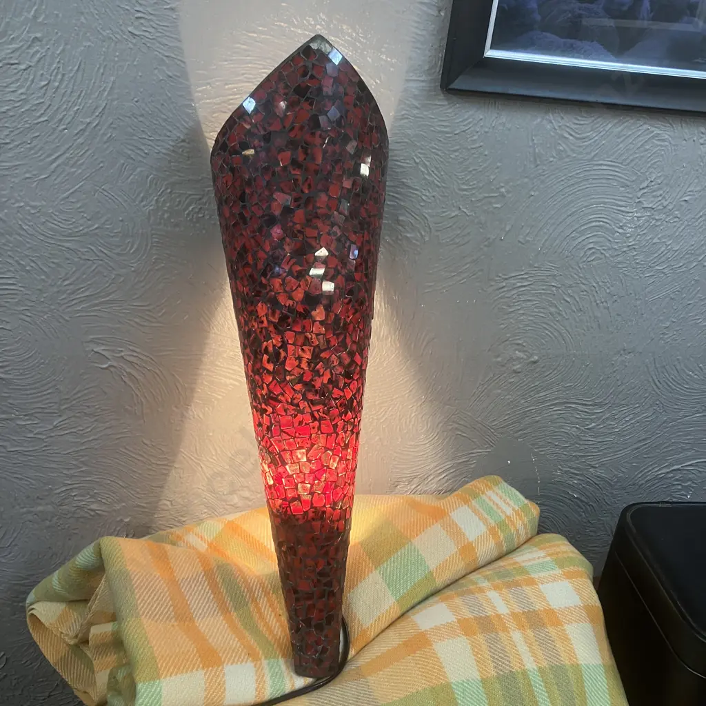 Red Mosaic Wall Light. 60cm (Missing a Couple of Bits) Image 1++