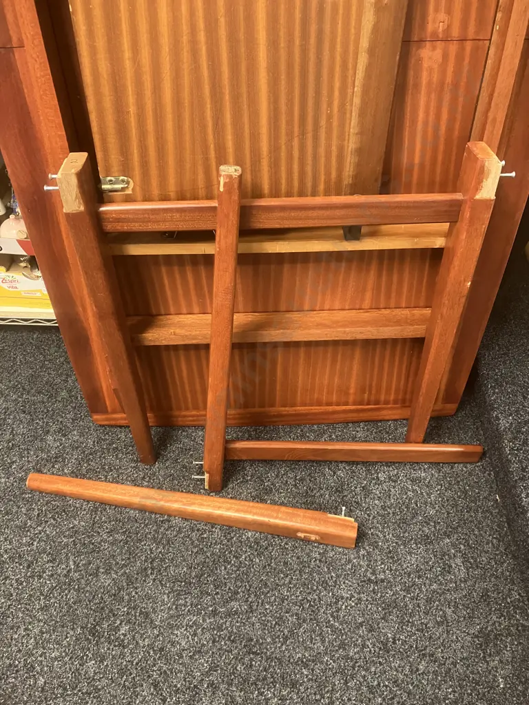 A Jon Jansen Dining Table With Centre Extension. 164 x 90cm With 46cm Extension - Leg Needs Repair (As Found Condition) Image 1++
