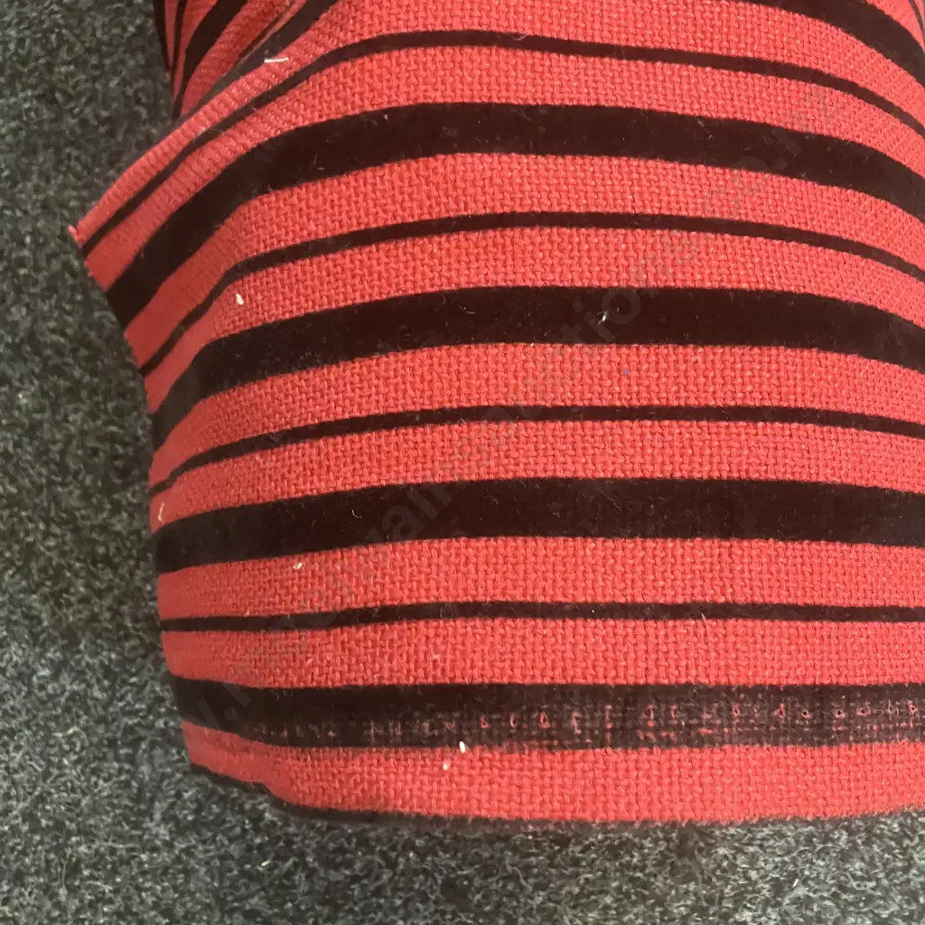 Mid Century Red & Black Stripe Upholstery or Drapes - 42 Metres Image 1++
